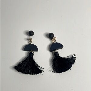 Elegant Black Tassel Earrings